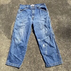VTG Levi Strauss Signature Carpenter Jean 34x30 Wide Leg 90s Y2K Baggy Paint Spl
